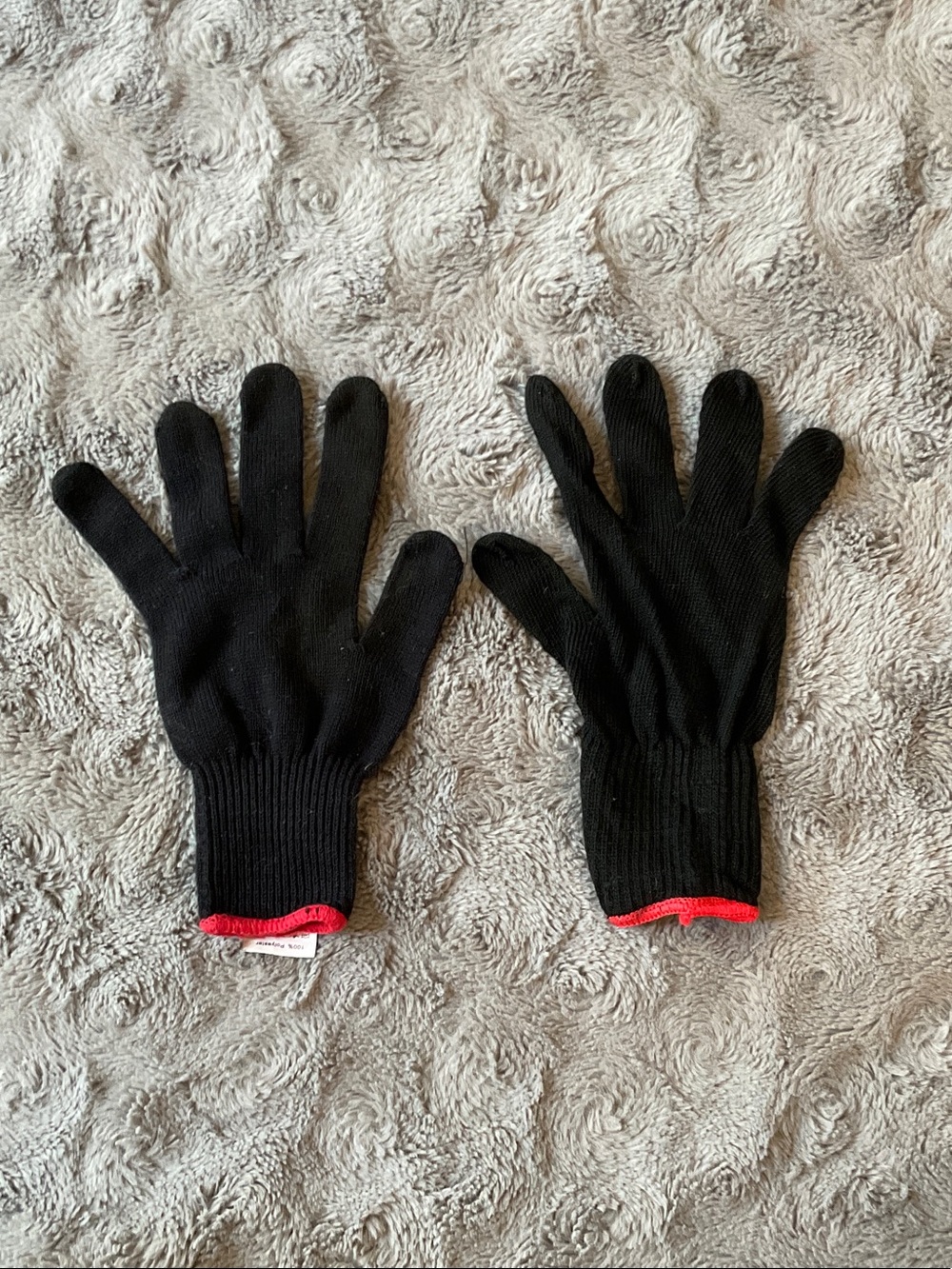 Hair straightening or curling Gloves with Red Trim - woman’s Accessories